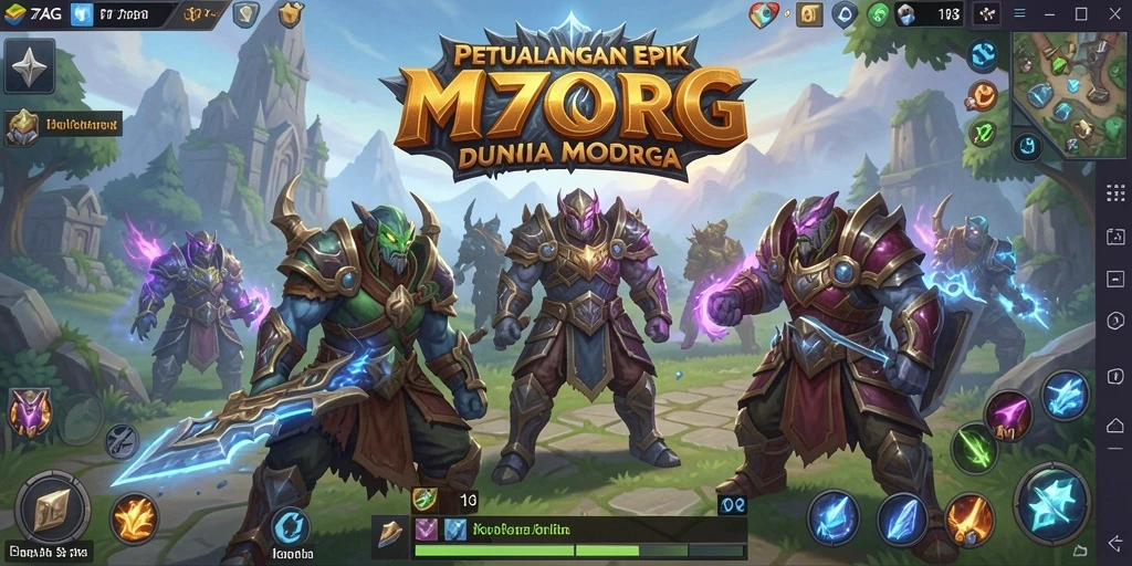 Screenshot gameplay 77AG yang menampilkan pertempuran epik dan eksplorasi dunia.