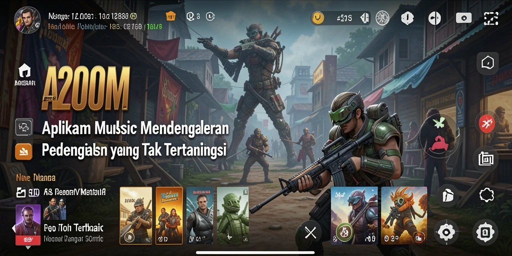 Tampilan screenshot A200M saat memutar lagu dengan fitur lirik.