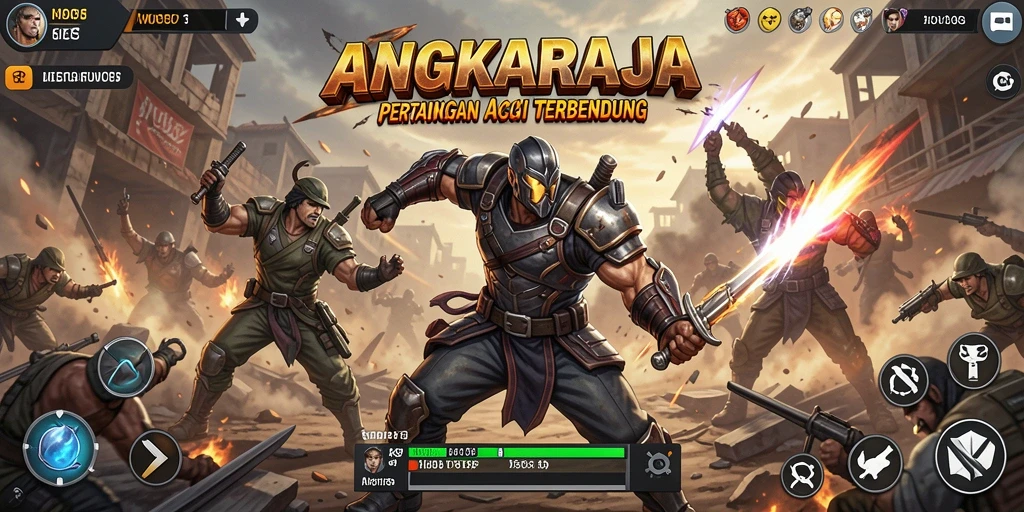 Gameplay seru yang menampilkan pertarungan epik di ANGKARAJA.