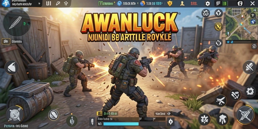 Tampilan intens dari pertempuran dalam AWANLUCK dengan strategi yang menegangkan.
