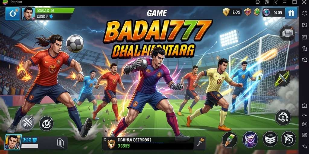 Screenshot utama BADAI777 menampilkan aksi seru permainan olahraga.