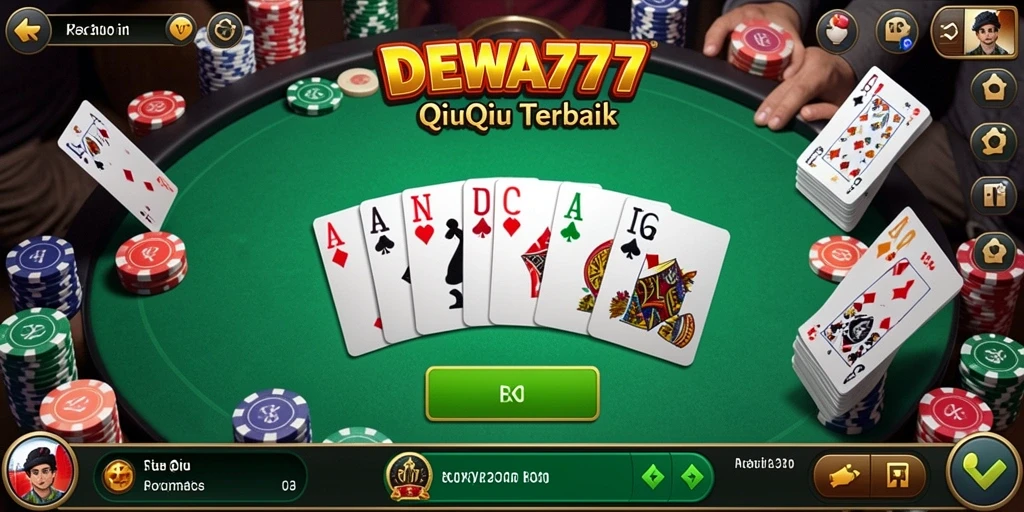 Screenshot DEWA777 menampilkan gameplay seru QiuQiu.