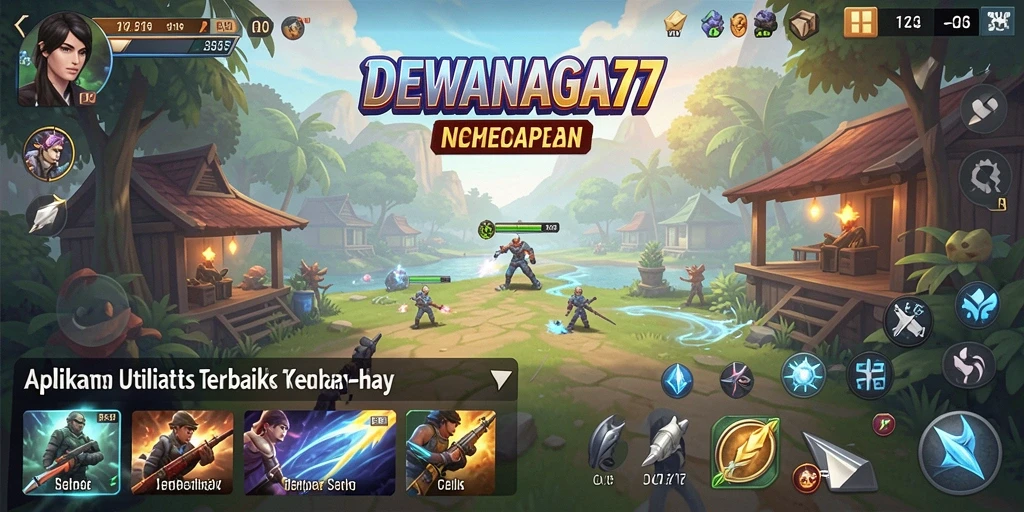 Tampilan utama DEWANAGA77 yang user-friendly dengan berbagai fitur utilitas.