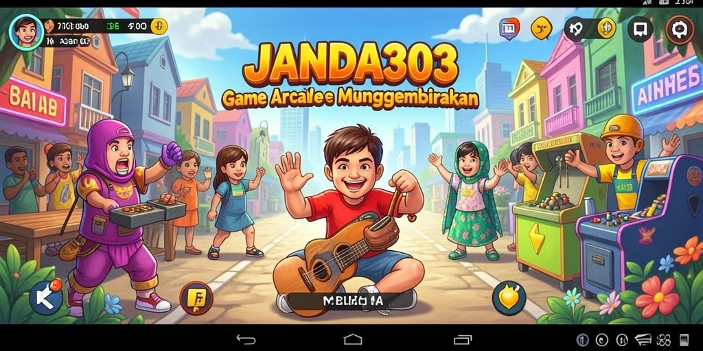 Tangkapan layar utama JANDA303 yang menunjukkan aksi gameplay Arcade.