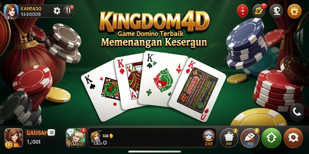 Screenshot gameplay KINGDOM4D menampilkan serunya bermain Domino.