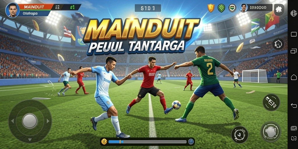 Tampilan gameplay seru dari MAINDUIT yang menampilkan pertandingan olahraga.