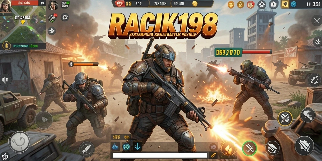 Gameplay seru dalam pertempuran Battle Royale di RACIK198.