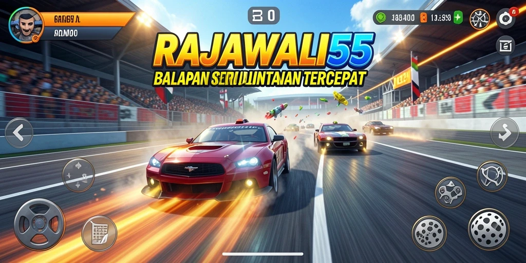 Gameplay Racing seru dengan mobil balap cepat.
