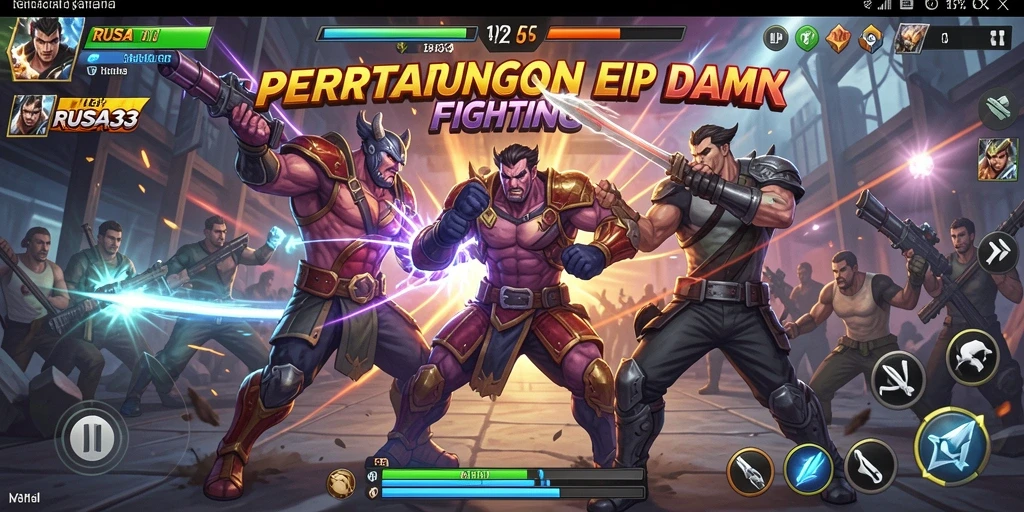 Gameplay seru RUSA33 dengan pertarungan intens dan karakter menarik.